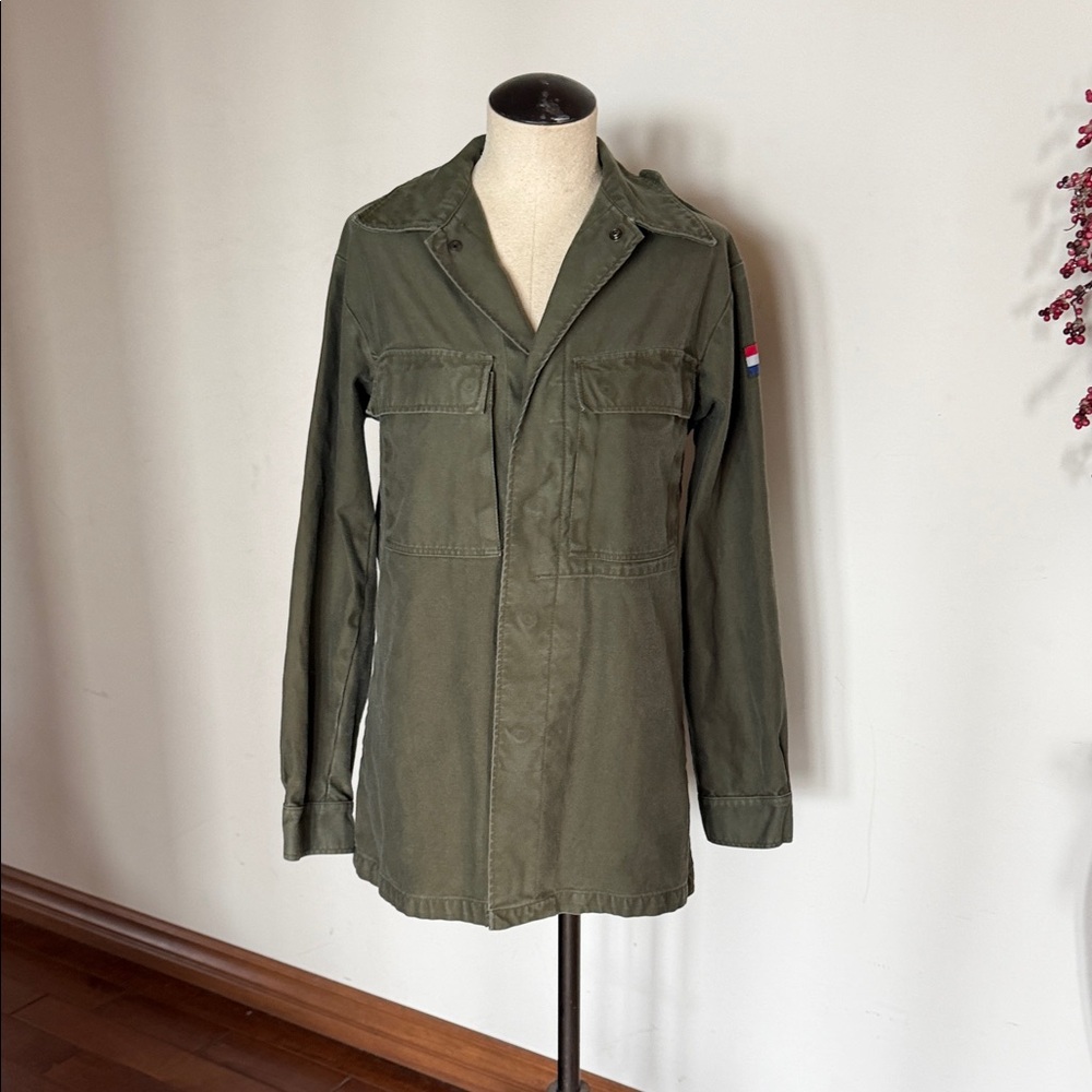 Vintage Military-Style Olive Green Field Jacket Womens Medium